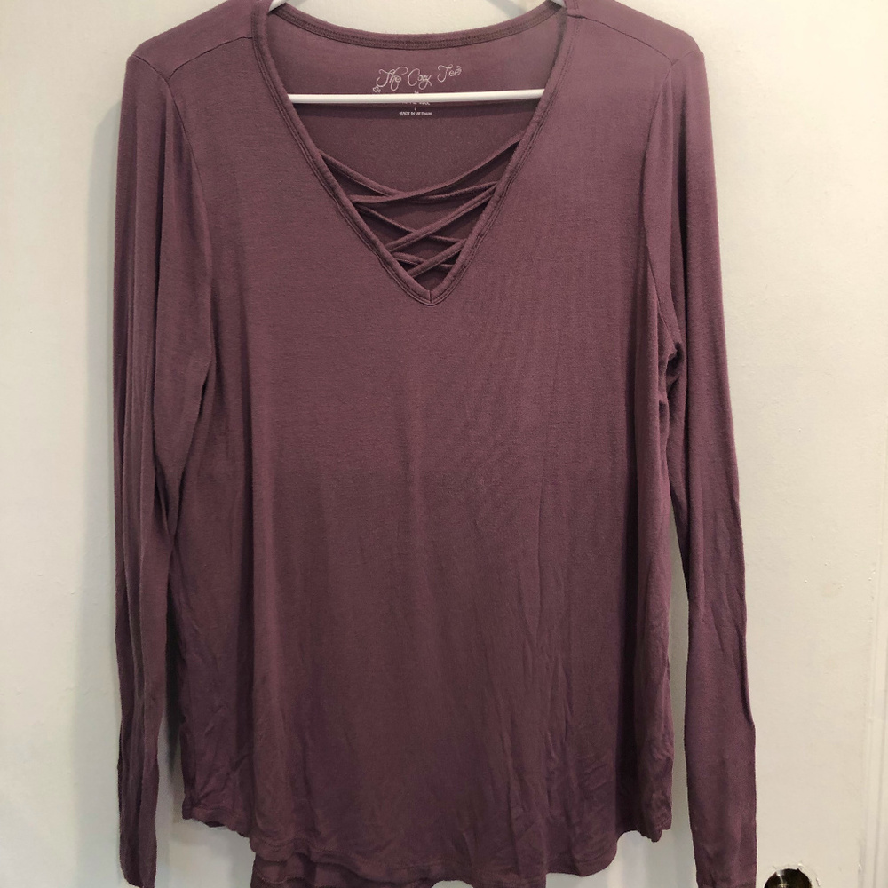 Purple long sleeve shirt